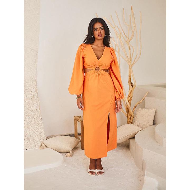 Urban Suburban Orange Cut Out Maxi Dress