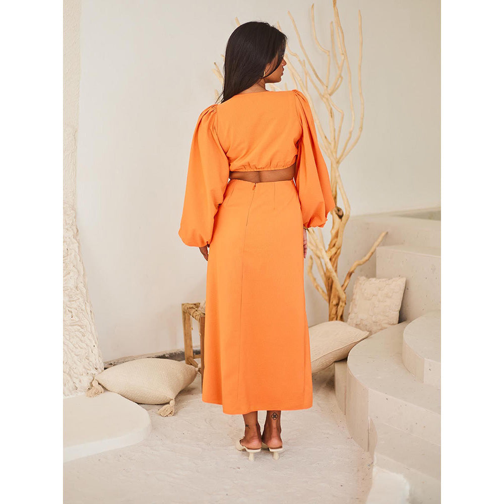 Urban Suburban Orange Cut Out Maxi Dress