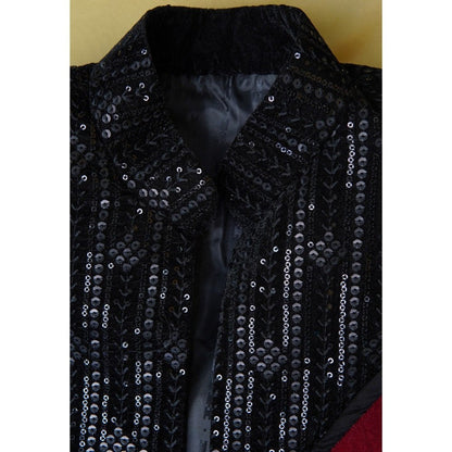 UTSAV FASHION Embroidered Velvet Black Sherwani with Kurta and Pant