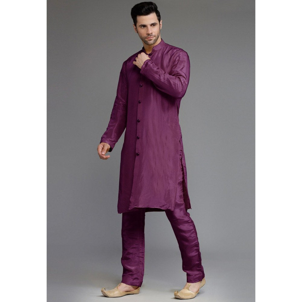 UTSAV FASHION Embroidered Georgette Art Uppada Silk Sherwani with Kurta and Pant