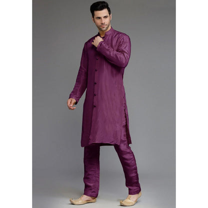 UTSAV FASHION Embroidered Georgette Art Uppada Silk Sherwani with Kurta and Pant