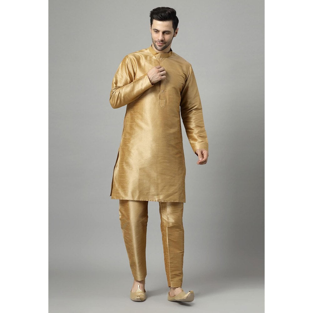 UTSAV FASHION Maroon Art Silk Embellished Sherwani With Kurta & Pant