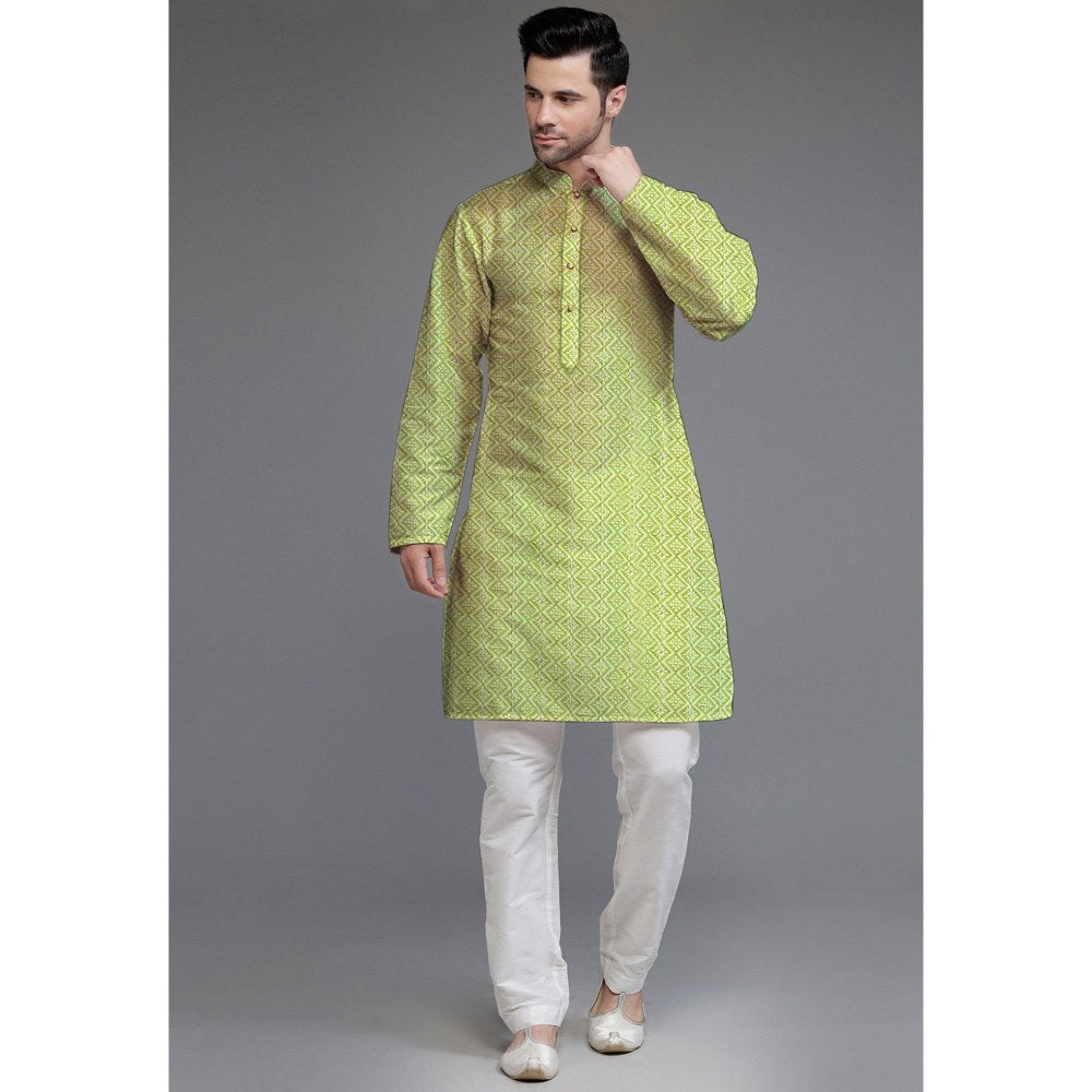 UTSAV FASHION Embroidered Georgette Olive Kurta with Pant