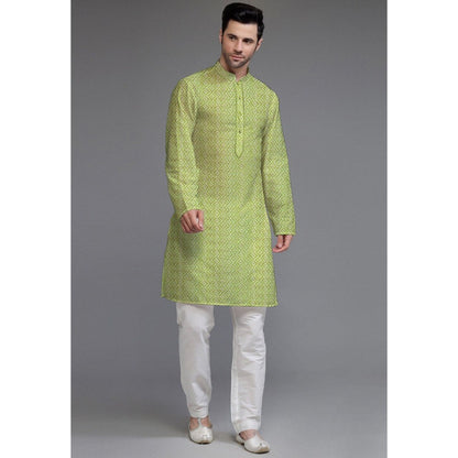 UTSAV FASHION Embroidered Georgette Olive Kurta with Pant