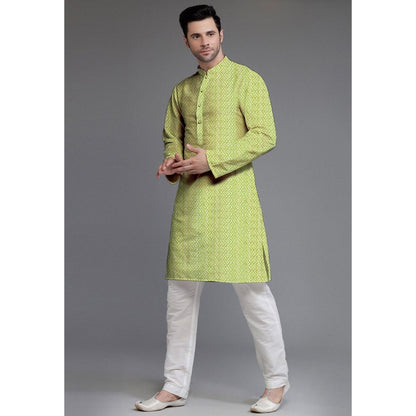 UTSAV FASHION Embroidered Georgette Olive Kurta with Pant
