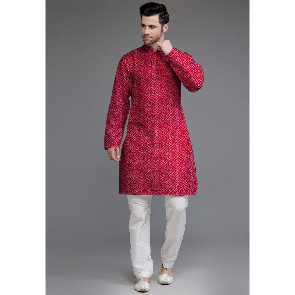 UTSAV FASHION Embroidered Georgette Magenta Kurta with Pant