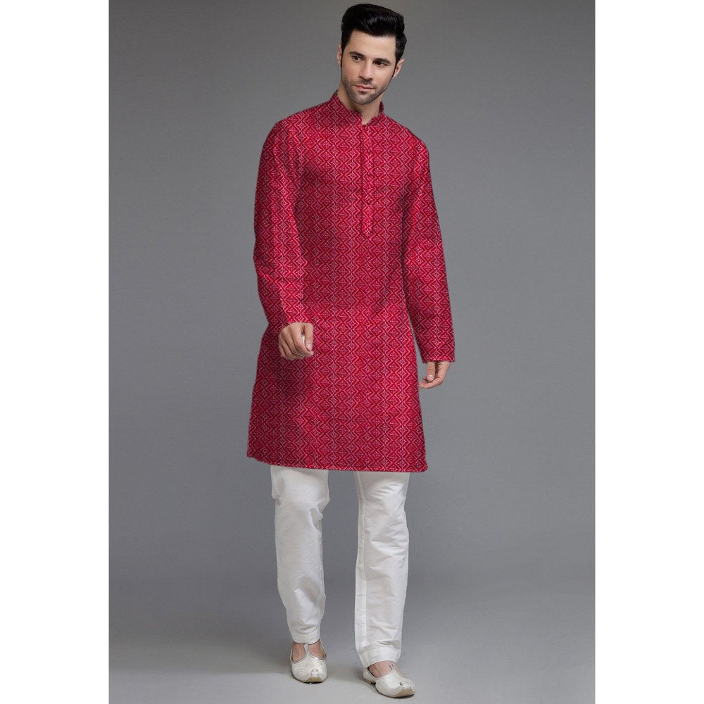 UTSAV FASHION Embroidered Georgette Magenta Kurta with Pant