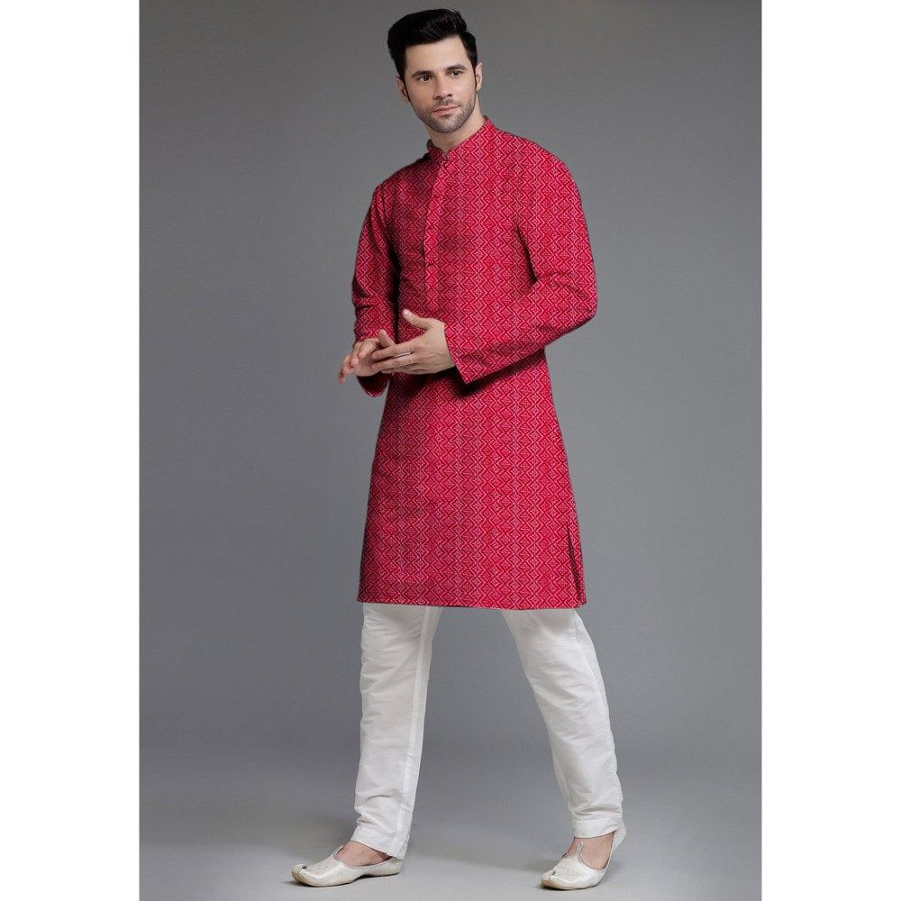 UTSAV FASHION Embroidered Georgette Magenta Kurta with Pant