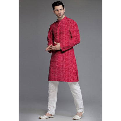 UTSAV FASHION Embroidered Georgette Magenta Kurta with Pant