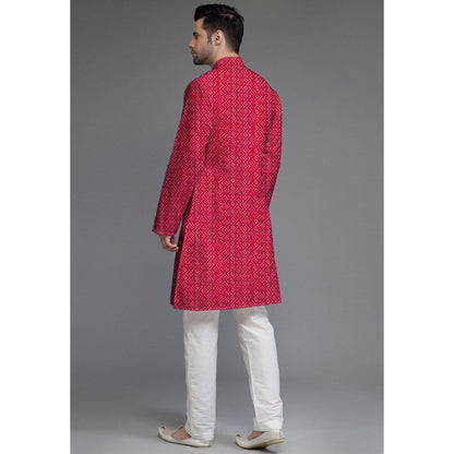 UTSAV FASHION Embroidered Georgette Magenta Kurta with Pant