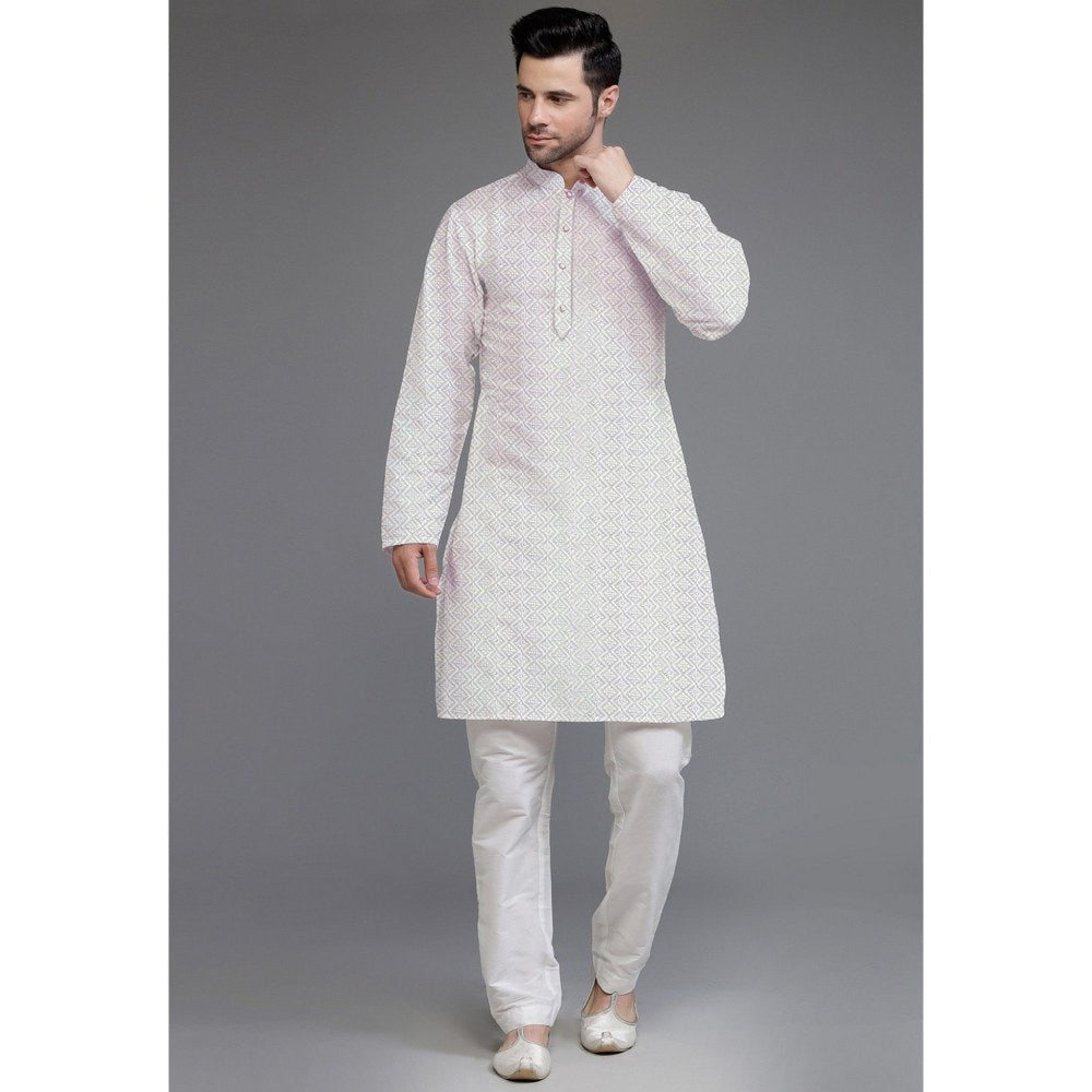 UTSAV FASHION Embroidered Georgette Cream Kurta with Pant