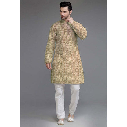 UTSAV FASHION Embroidered Georgette Beige Kurta with Pant
