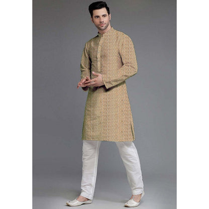 UTSAV FASHION Embroidered Georgette Beige Kurta with Pant