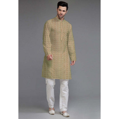 UTSAV FASHION Embroidered Georgette Beige Kurta with Pant