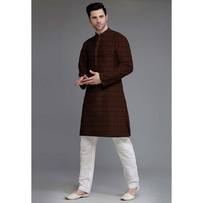 UTSAV FASHION Embroidered Georgette Brown Kurta with Pant