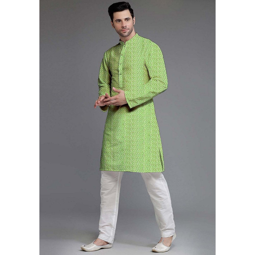 UTSAV FASHION Embroidered Georgette Green Kurta with Pant