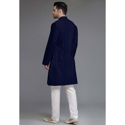 UTSAV FASHION Embroidered Georgette Navy Blue Kurta with Pant