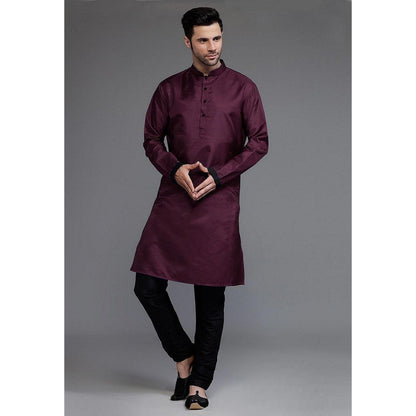 UTSAV FASHION Woven Art Silk Purple Kurta with Pant and Jacket