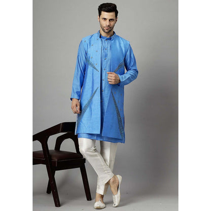 UTSAV FASHION Blue Solid Kurta with Jacket and Pant