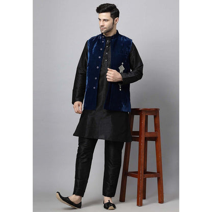 UTSAV FASHION Black Solid Kurta with Jacket and Pant