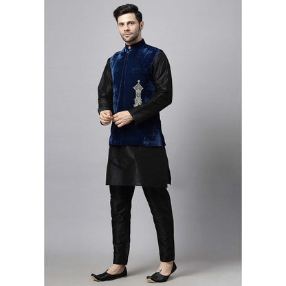 UTSAV FASHION Black Solid Kurta with Jacket and Pant