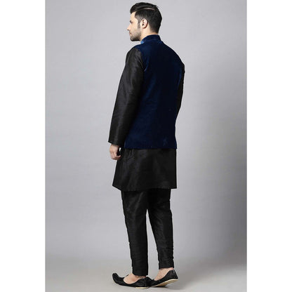 UTSAV FASHION Black Solid Kurta with Jacket and Pant