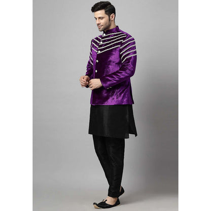 UTSAV FASHION Purple Solid Kurta with Jacket and Pant
