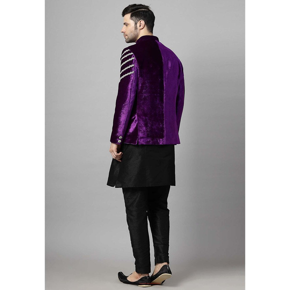 UTSAV FASHION Purple Solid Kurta with Jacket and Pant