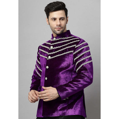 UTSAV FASHION Purple Solid Kurta with Jacket and Pant