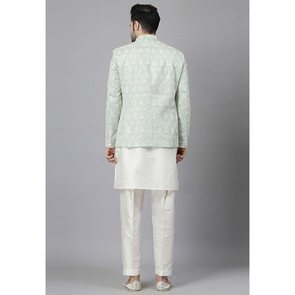 UTSAV FASHION White Embroidered Kurta with Jacket and Pant