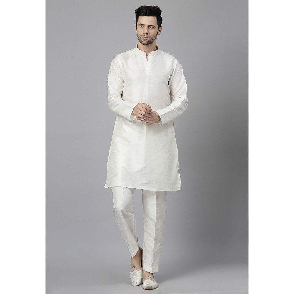 UTSAV FASHION White Embroidered Kurta with Jacket and Pant