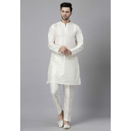 UTSAV FASHION White Embroidered Kurta with Jacket and Pant