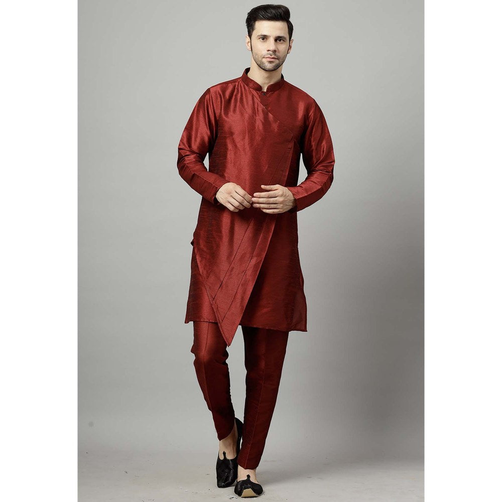 UTSAV FASHION Maroon Solid Kurta and Pant