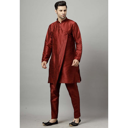 UTSAV FASHION Maroon Solid Kurta and Pant
