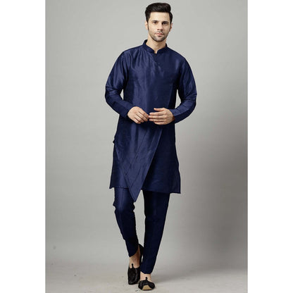 UTSAV FASHION Navy Blue Solid Kurta and Pant