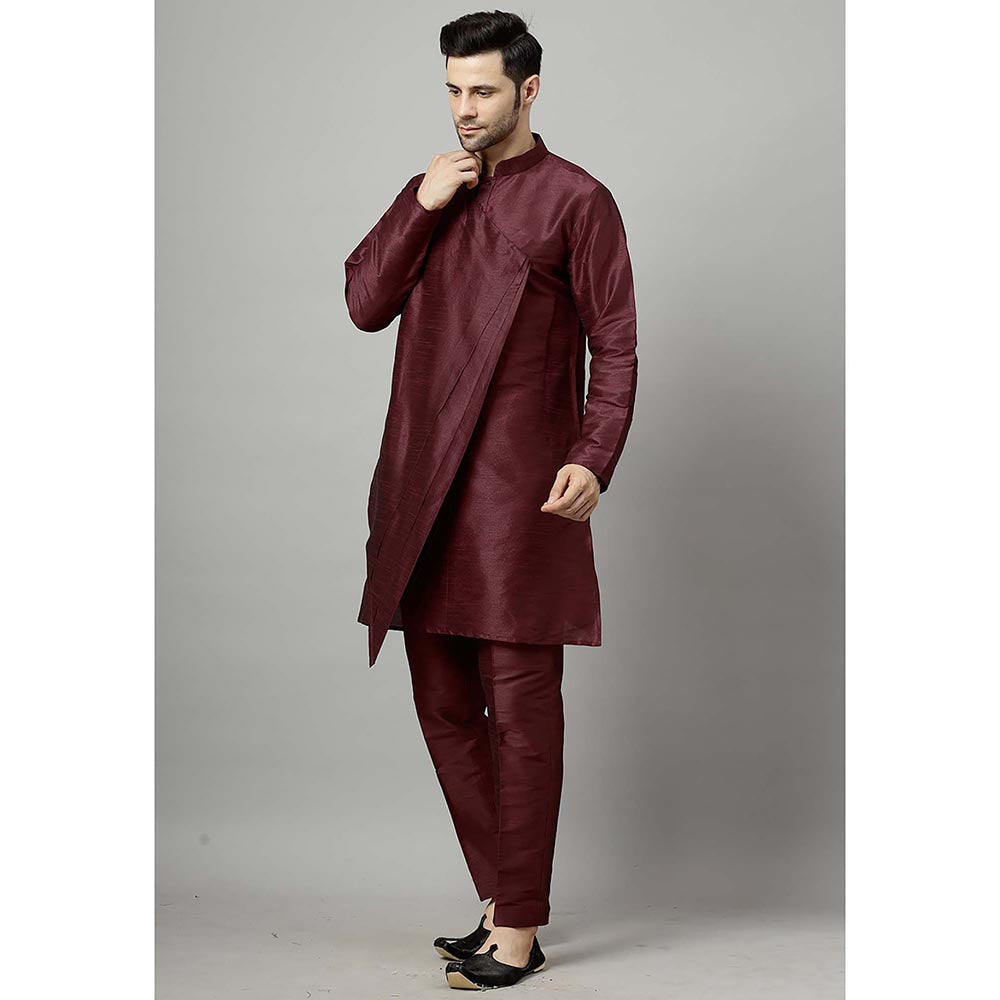 UTSAV FASHION Maroon Solid Kurta and Pant