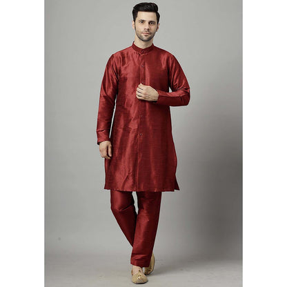 UTSAV FASHION Maroon Solid Kurta and Pant