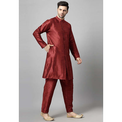 UTSAV FASHION Maroon Solid Kurta and Pant