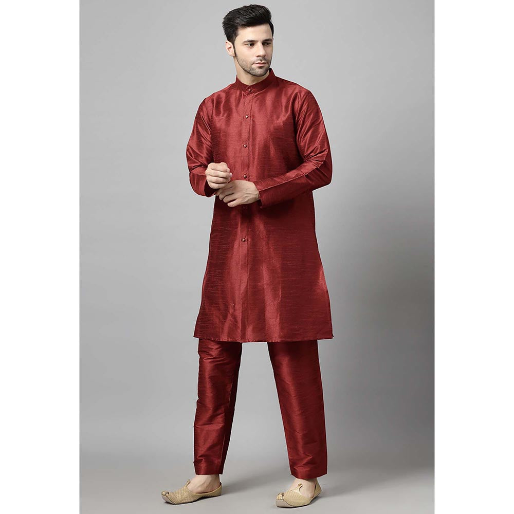 UTSAV FASHION Maroon Solid Kurta and Pant