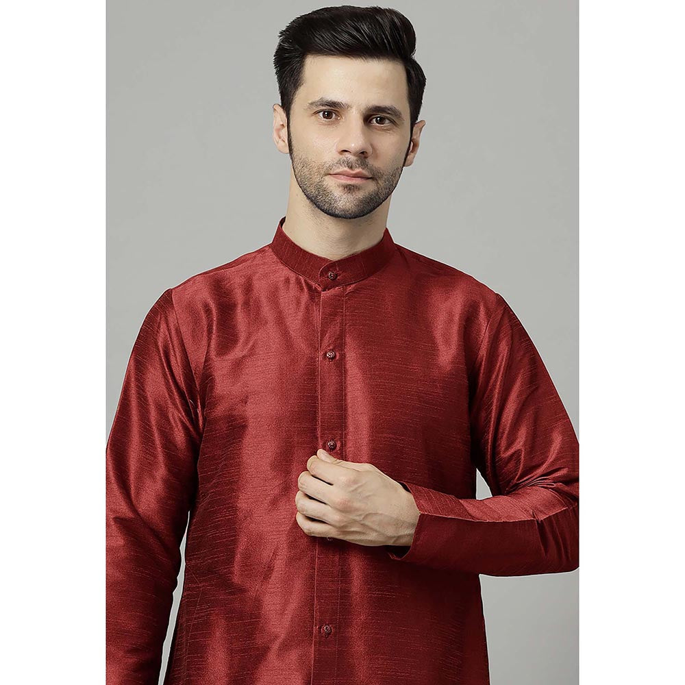 UTSAV FASHION Maroon Solid Kurta and Pant