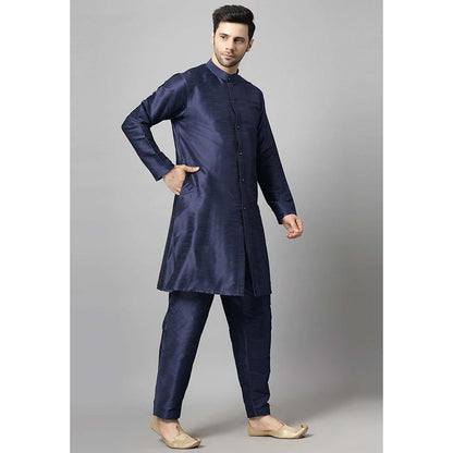 UTSAV FASHION Navy Blue Solid Kurta and Pant