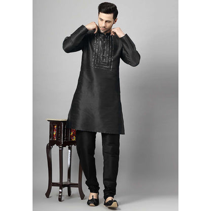 UTSAV FASHION Black Solid Kurta and Pant