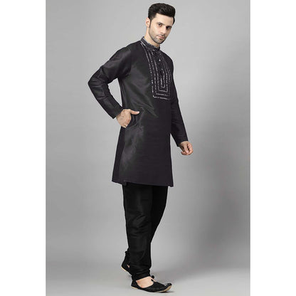 UTSAV FASHION Black Solid Kurta and Pant