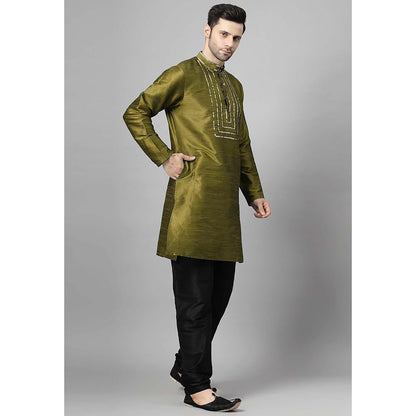 UTSAV FASHION Olive Solid Kurta and Pant