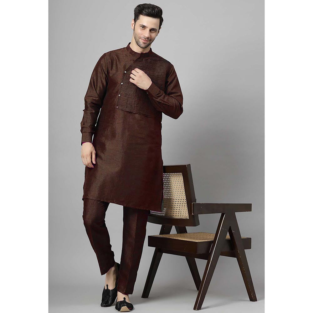 UTSAV FASHION Brown Solid Kurta and Pant