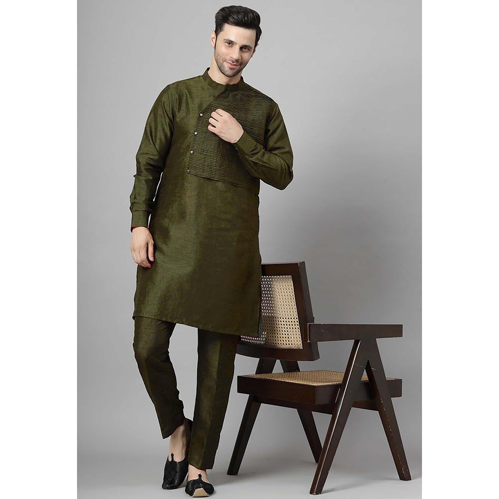 UTSAV FASHION Olive Solid Kurta and Pant