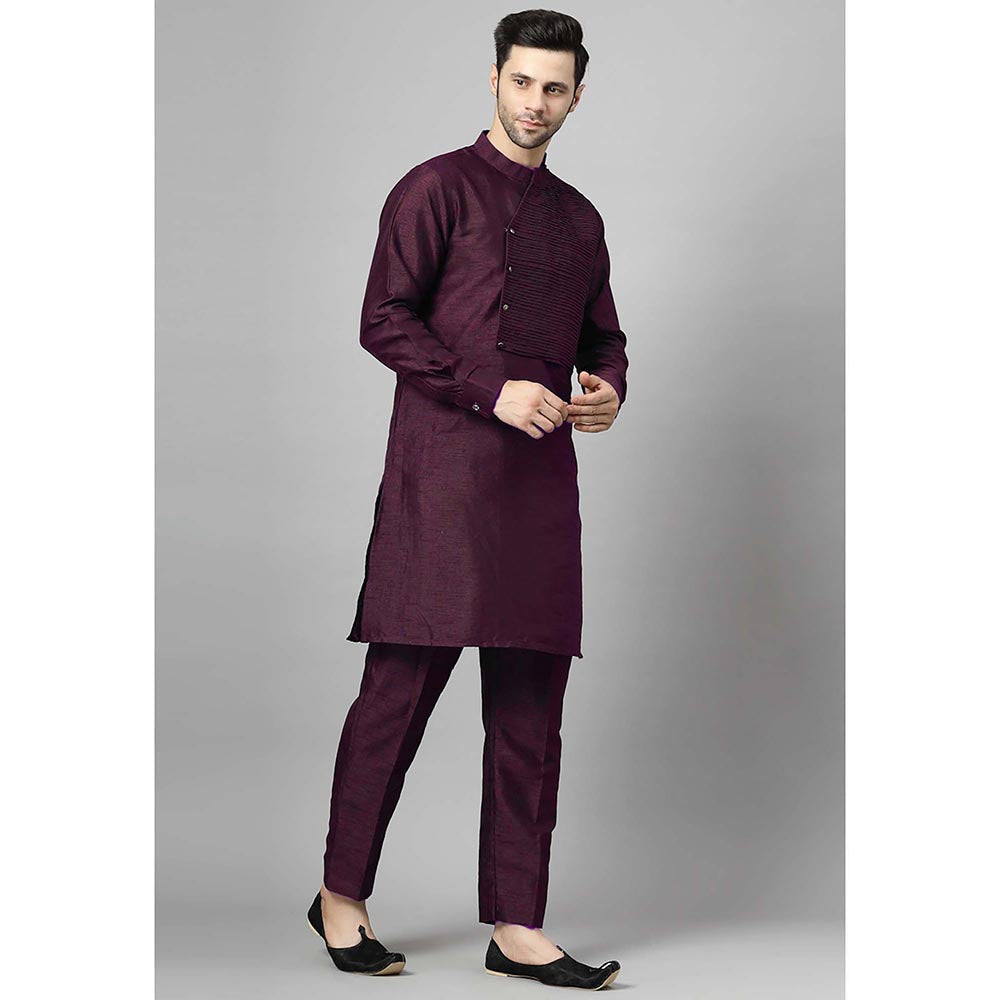 UTSAV FASHION Wine Solid Kurta and Pant