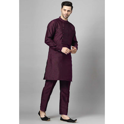 UTSAV FASHION Wine Solid Kurta and Pant