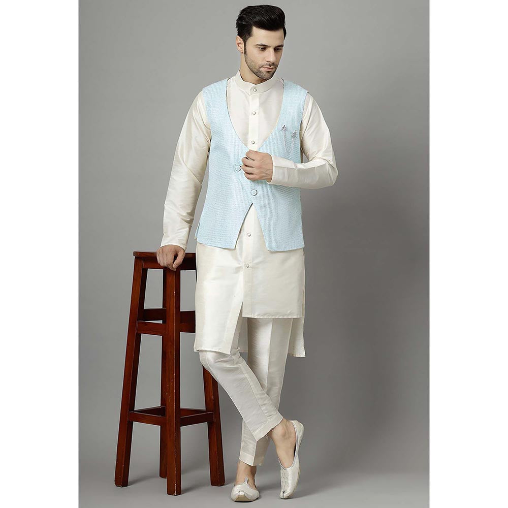 UTSAV FASHION Blue Kurta and Pant with Waistcoat