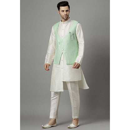 UTSAV FASHION Green Kurta and Pant with Waistcoat